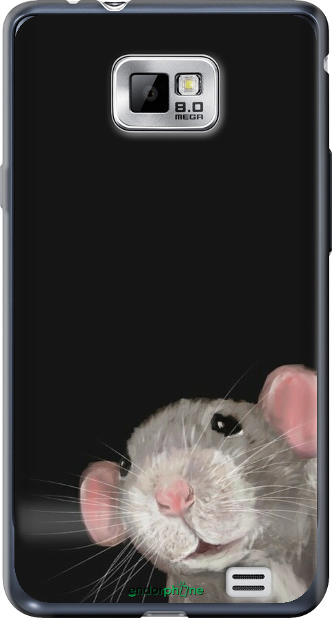 Силиконовый чехол The Peeking Rat для Samsung Galaxy S2 i9100 - 6442u-14 изображение 