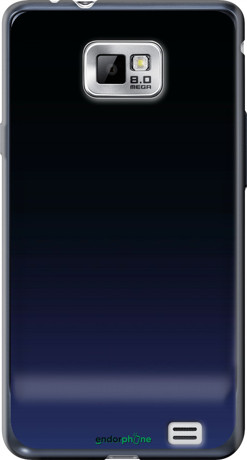 Силиконовый чехол Градиент в тёмно - синем стиле для Samsung Galaxy S2 i9100 - 6542u-14 изображение 