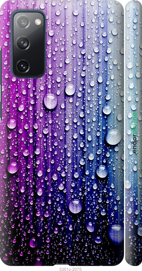 

3D пластиковий матовий чохол "Краплини води" для Samsung Galaxy S20 FE G780F, Синій