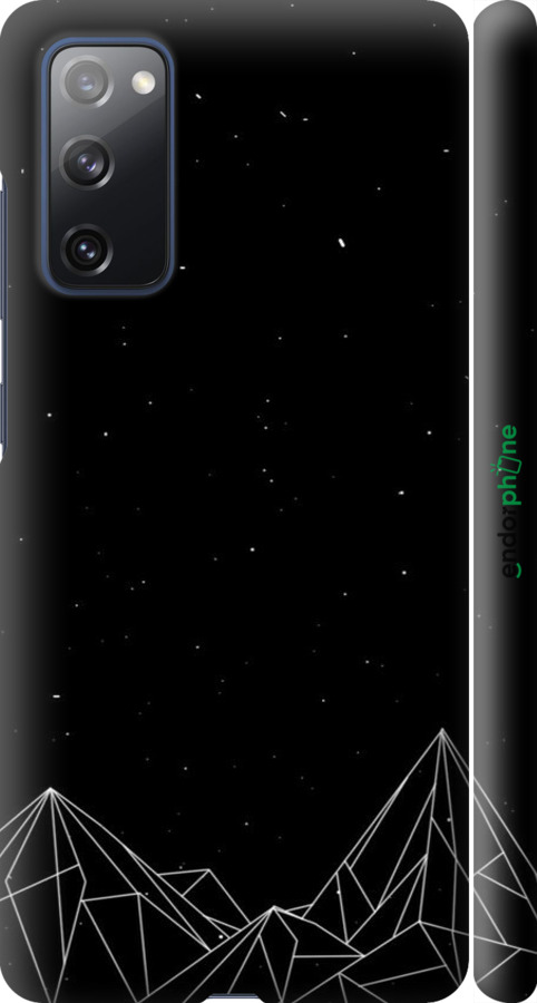 3D пластиковый матовый чехол Черно белые абстрактные горы для Samsung Galaxy S20 FE G780F - 6437m-2075 изображение 