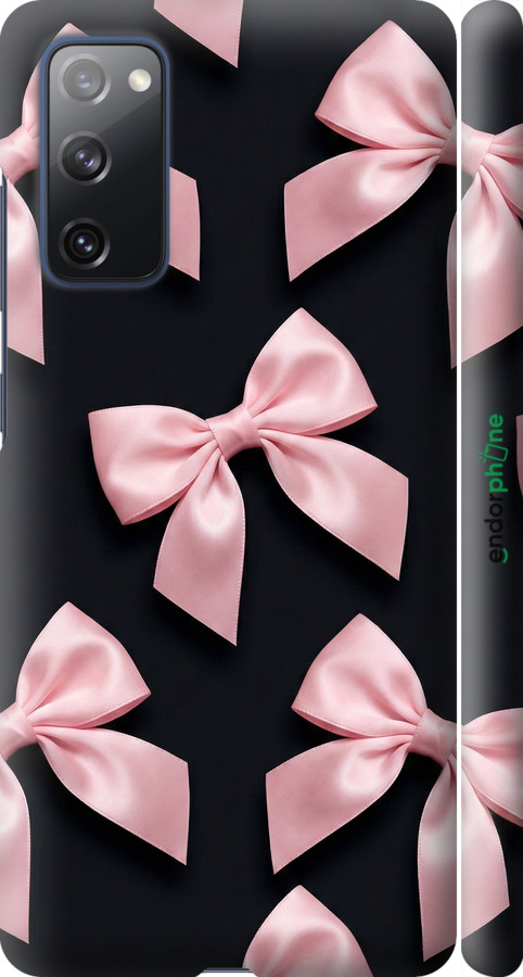 3D пластиковый матовый чехол Coquette Ribbons Dark Coquette для Samsung Galaxy S20 FE G780F - 6767m-2075 изображение 