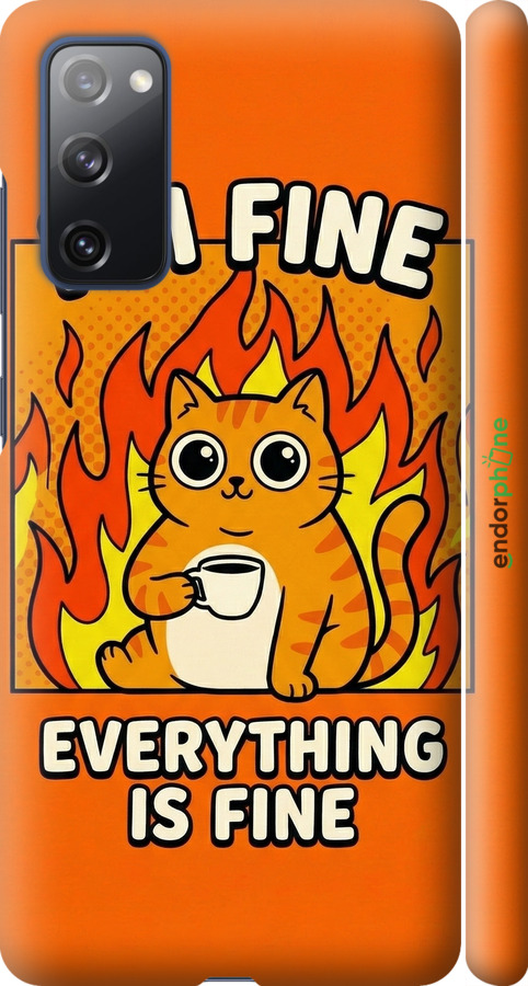 3D пластиковый матовый чехол Funny Cat для Samsung Galaxy S20 FE G780F - 6786m-2075 изображение 