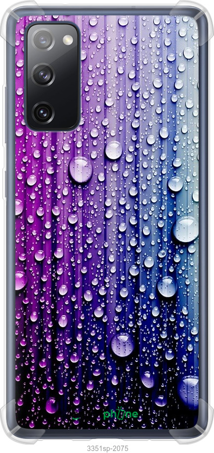 

Силіконовий протиударний с посиленими кутами чохол "Краплини води" для Samsung Galaxy S20 FE G780F, Синій
