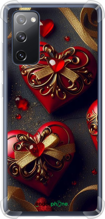 Силикон с усиленными углами чехол Сердечки v4 для Samsung Galaxy S20 FE G780F - 5834sp-2075 изображение 
