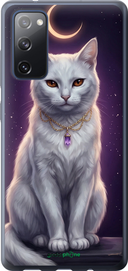 Силиконовый чехол Mystic White Cat Gothic Dark Purple Gold для Samsung Galaxy S20 FE G780F - 6805u-2075 изображение 