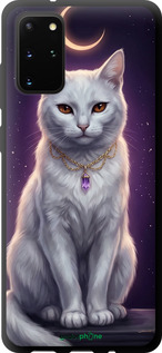 TPU чехол Mystic White Cat Gothic Dark Purple Gold для Samsung Galaxy S20 Plus - 6805b-1822 изображение 