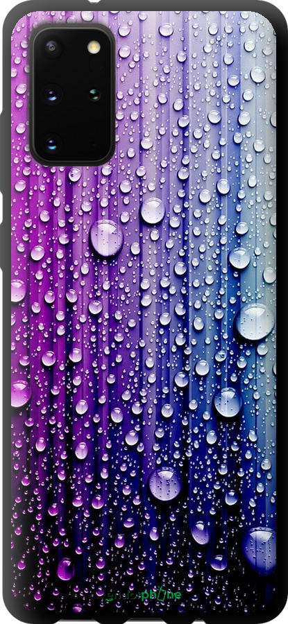 

TPU чорний чохол "Краплини води" для Samsung Galaxy S20 Plus, Синій