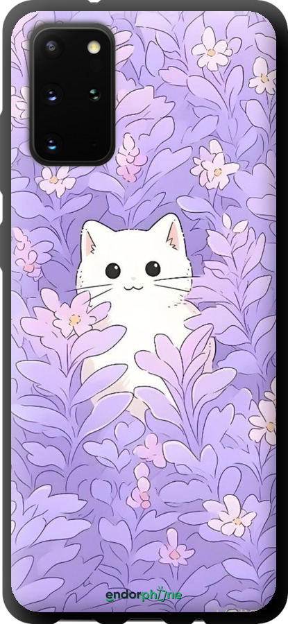 TPU чехол Котик в цветах для Samsung Galaxy S20 Plus - 6390b-1822 изображение 