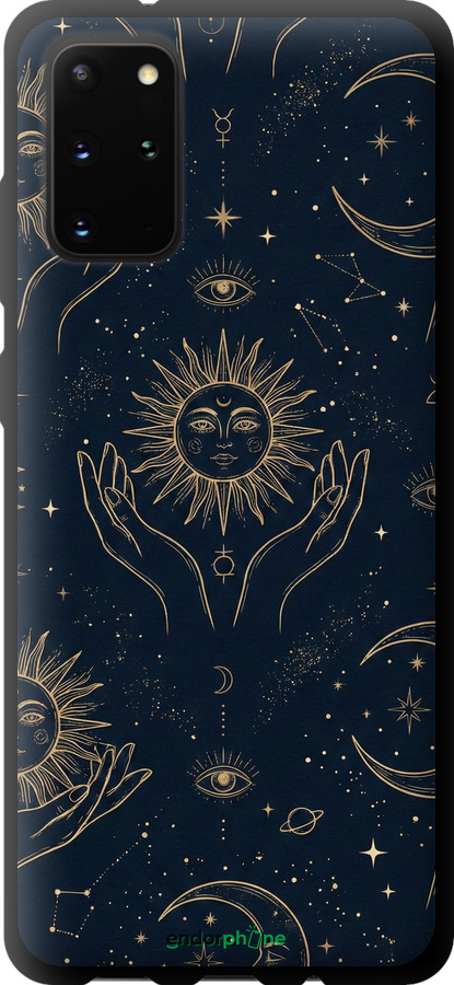 TPU чехол Celestial Harmony: Sun & Moon Gold Mystic Pattern для Samsung Galaxy S20 Plus - 6778b-1822 изображение 