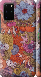 3D пластиковий матовий чехол Абстрактні  квіти для Samsung Galaxy S20 Plus - 6526m-1822 изображение 
