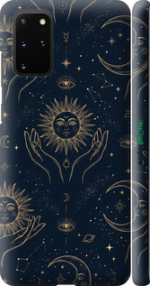 3D пластиковый матовый чехол Celestial Harmony: Sun & Moon Gold Mystic Pattern для Samsung Galaxy S20 Plus - 6778m-1822 изображение 