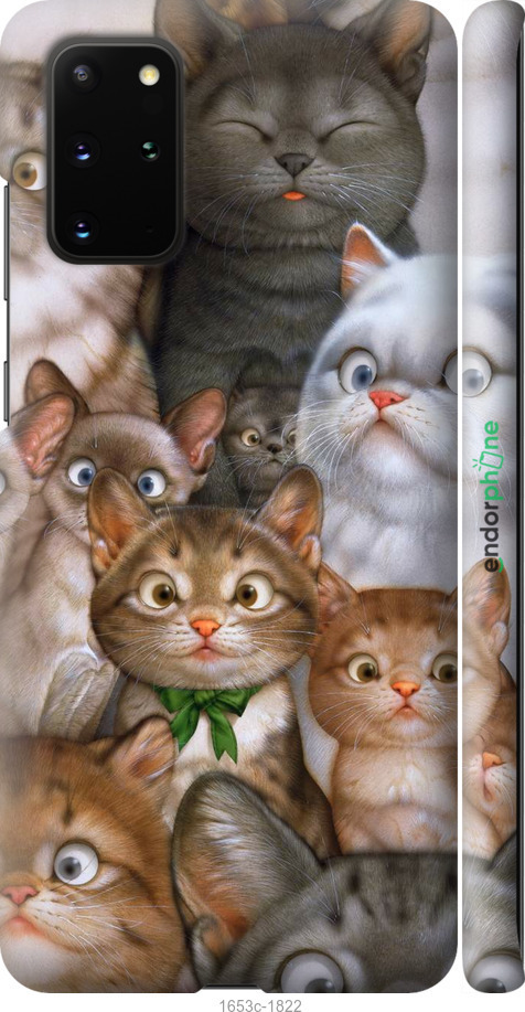

3D пластиковий матовий чохол "Коти" для Samsung Galaxy S20 Plus