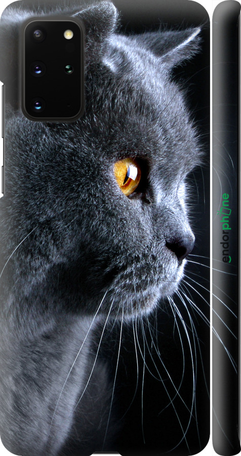 

3D пластиковий матовий чохол "Гарний кіт" для Samsung Galaxy S20 Plus, Чорний