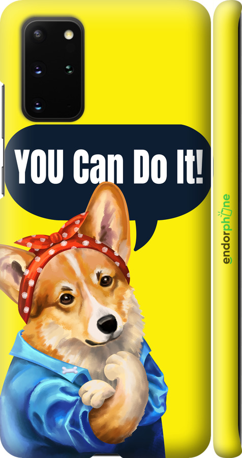 3D пластиковий матовий чехол чехол с корги You Can Do It для Samsung Galaxy S20 Plus - 6184m-1822 изображение 