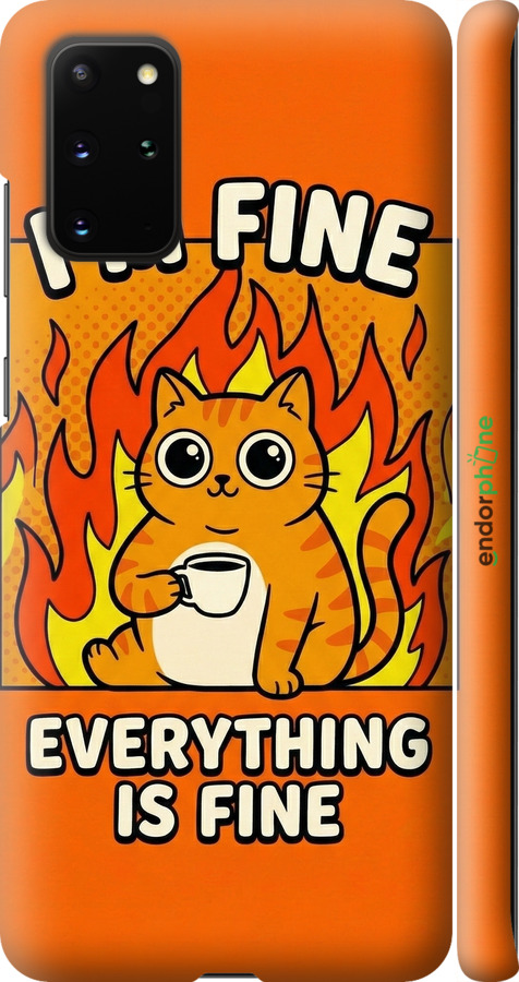 3D пластиковий матовий чехол Funny Cat для Samsung Galaxy S20 Plus - 6786m-1822 изображение 