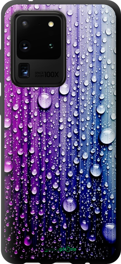 

TPU чорний чохол "Краплини води" для Samsung Galaxy S20 Ultra, Синій