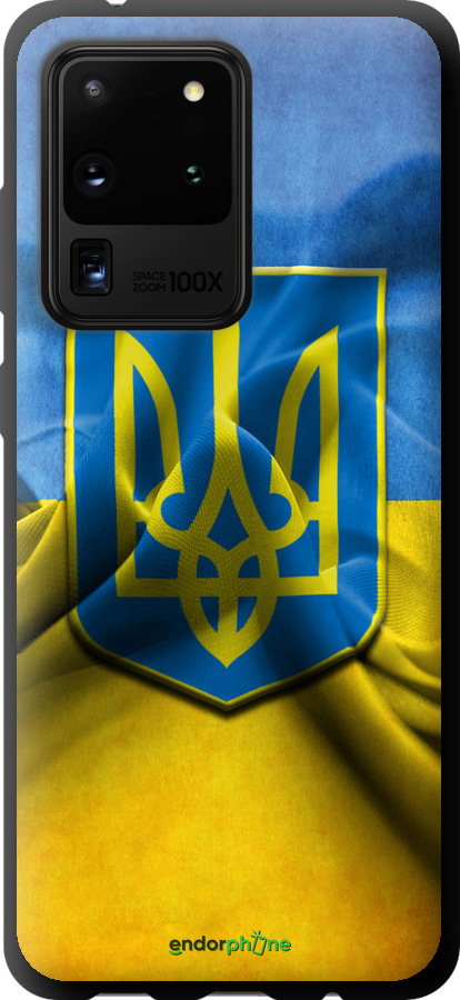 

TPU чорний чохол "Прапор та герб України" для Samsung Galaxy S20 Ultra, Блакитний