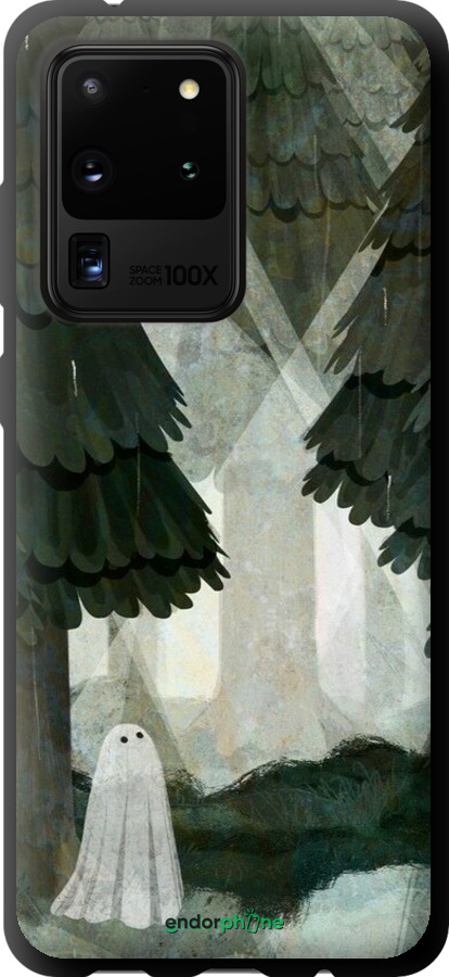 TPU чехол С изображением соснового леса и привидения для Samsung Galaxy S20 Ultra - 6420b-1831 изображение 