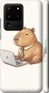 3D пластиковый матовый чехол 'Funny Capybara CEO Working' для Samsung Galaxy S20 Ultra изображение 1