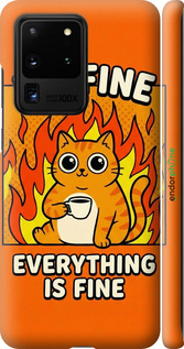 3D пластиковий матовий чехол Funny Cat для Samsung Galaxy S20 Ultra - 6786m-1831 изображение 