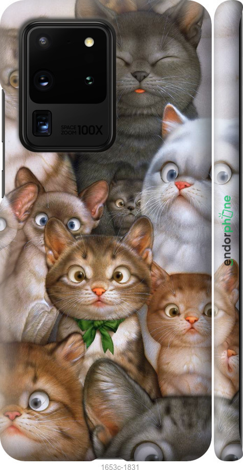 

3D пластиковий матовий чохол "Коти" для Samsung Galaxy S20 Ultra