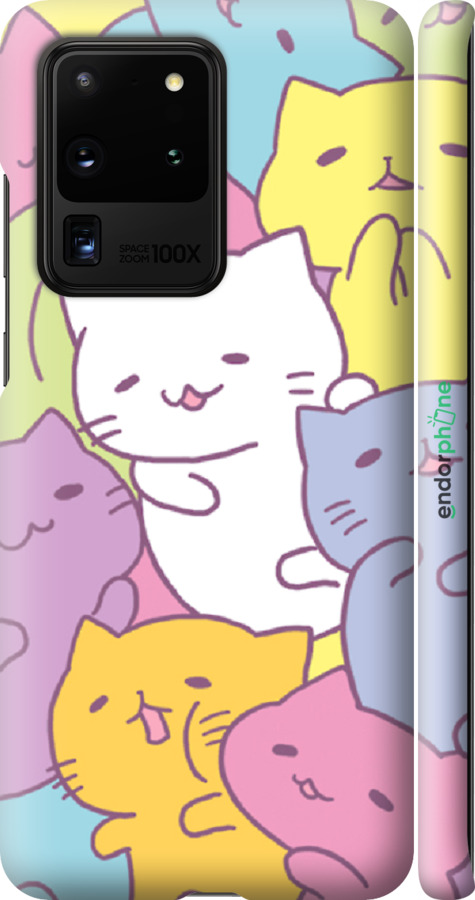 

3D пластиковий матовий чохол "Кошенята " для Samsung Galaxy S20 Ultra, Білий