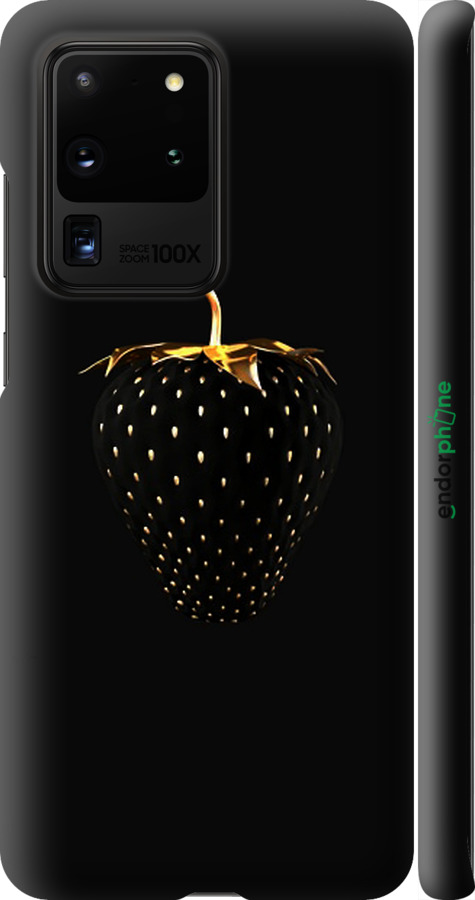 

3D пластиковий матовий чохол "Чорна полуниця" для Samsung Galaxy S20 Ultra, Чорний
