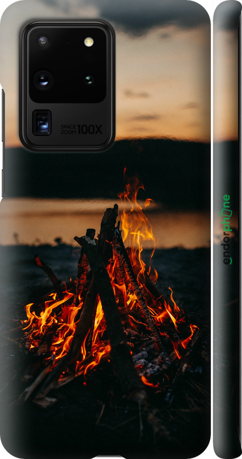3D пластиковый матовый чехол Огонь для Samsung Galaxy S20 Ultra - 6021m-1831 изображение 