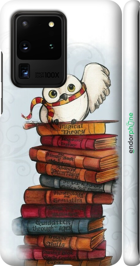 3D пластиковий матовий чехол Сова та книги для Samsung Galaxy S20 Ultra - 6436m-1831 изображение 