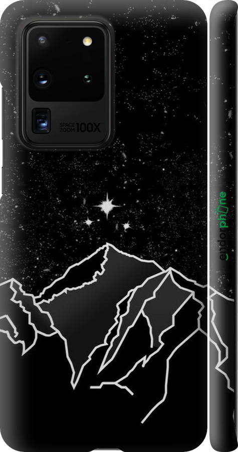 3D пластиковый матовый чехол Минималистический горный пейзаж для Samsung Galaxy S20 Ultra - 6438m-1831 изображение 
