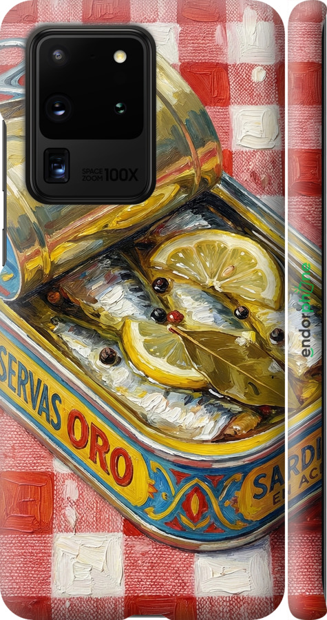 3D пластиковый матовый чехол Vintage Sardine Tin Phone для Samsung Galaxy S20 Ultra - 6772m-1831 изображение 