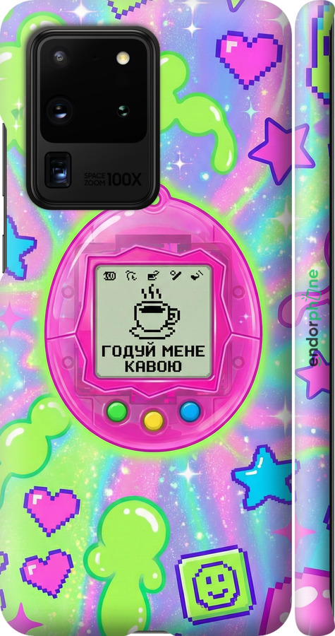 3D пластиковий матовий чехол Y2K Aesthetic Retro Pet: Годуй мене кавою для Samsung Galaxy S20 Ultra - 6784m-1831 изображение 