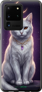 2D пластиковый чехол Mystic White Cat Gothic Dark Purple Gold для Samsung Galaxy S20 Ultra - 6805t-1831 изображение 
