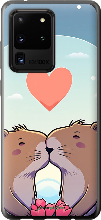 2D пластиковий чехол Капібара кохання для Samsung Galaxy S20 Ultra - 6027t-1831 изображение 