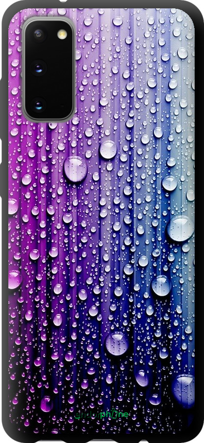 

TPU чорний чохол "Краплини води" для Samsung Galaxy S20, Синій