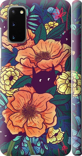 3D пластиковый матовый чехол С изображением полевых цветов для Samsung Galaxy S20 - 6419m-1824 изображение 