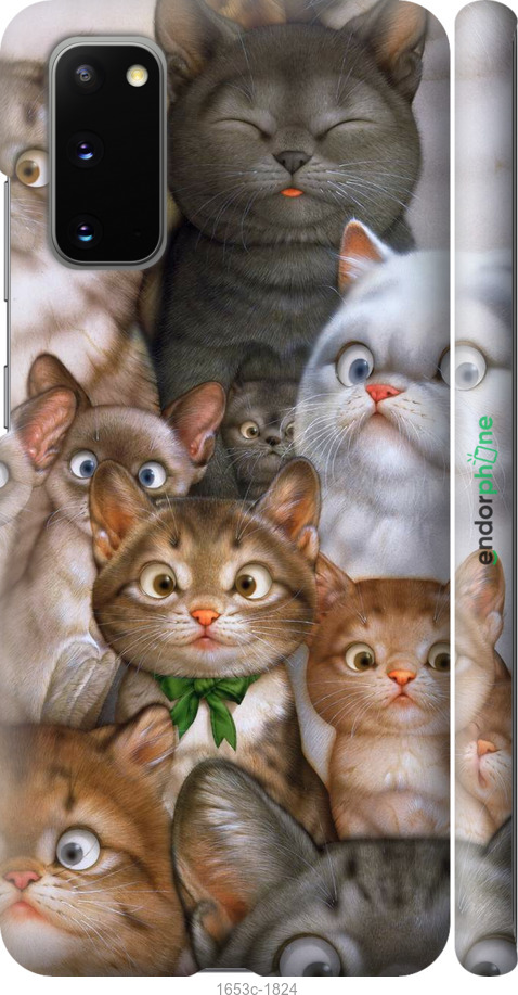 

3D пластиковий матовий чохол "Коти" для Samsung Galaxy S20