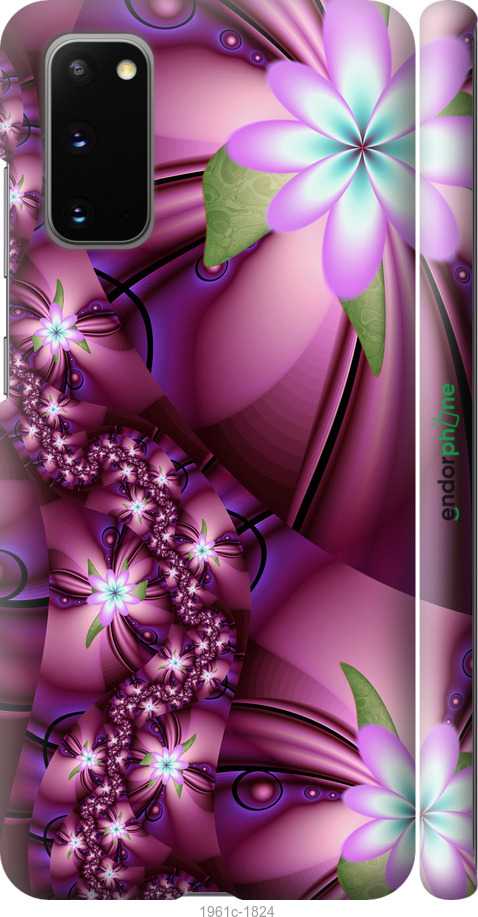 

3D пластиковий матовий чохол "Квіткова мозаїка" для Samsung Galaxy S20, Рожевий