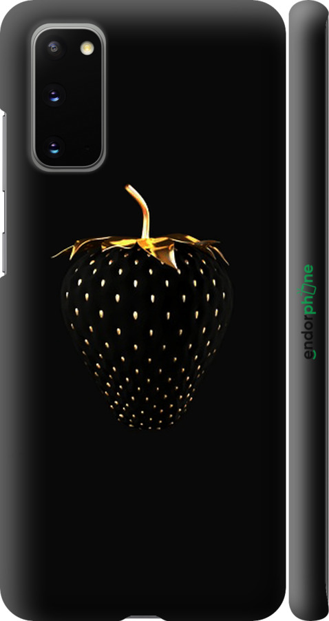 

3D пластиковий матовий чохол "Чорна полуниця" для Samsung Galaxy S20, Чорний