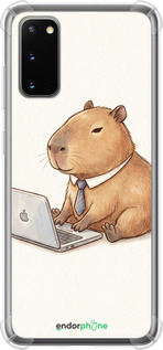 Силіконовий протиударний с посиленими кутами чехол Funny Capybara CEO Working для Samsung Galaxy S20 - 6777sp-1824 изображение 