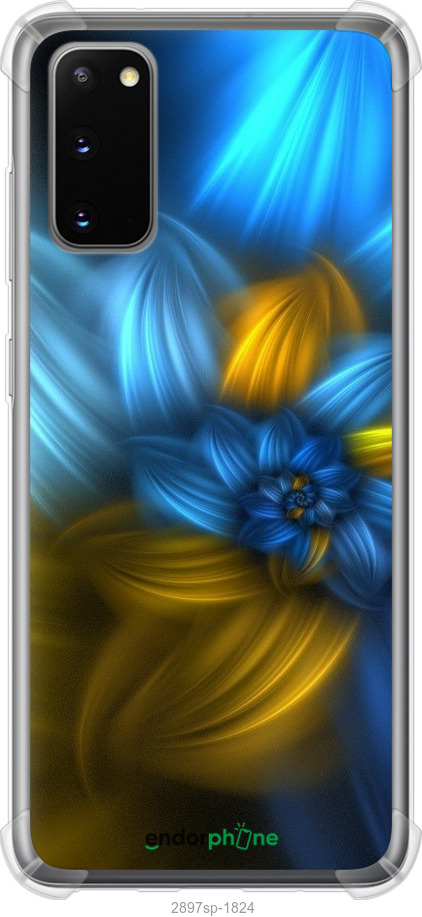

Силіконовий протиударний с посиленими кутами чохол "Візерунок 46" для Samsung Galaxy S20, Синій