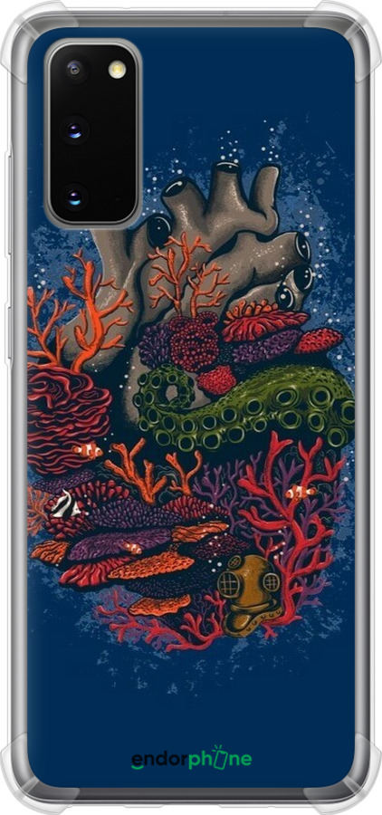 Силикон с усиленными углами чехол Сердце моря для Samsung Galaxy S20 - 6506sp-1824 изображение 
