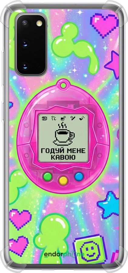 Силикон с усиленными углами чехол Y2K Aesthetic Retro Pet: Годуй мене кавою для Samsung Galaxy S20 - 6784sp-1824 изображение 