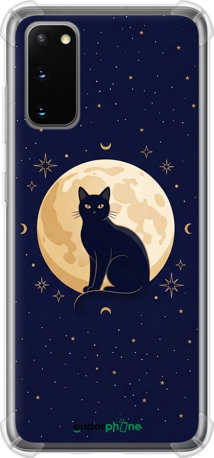 Силіконовий протиударний с посиленими кутами чехол Cute Cat Celestial/Witchy для Samsung Galaxy S20 - 6787sp-1824 изображение 