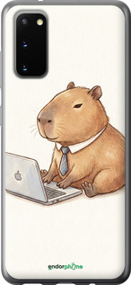 2D пластиковый чехол 'Funny Capybara CEO Working' для Samsung Galaxy S20 изображение 2