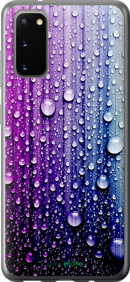 

2D пластиковий чохол "Краплини води" для Samsung Galaxy S20, Синій