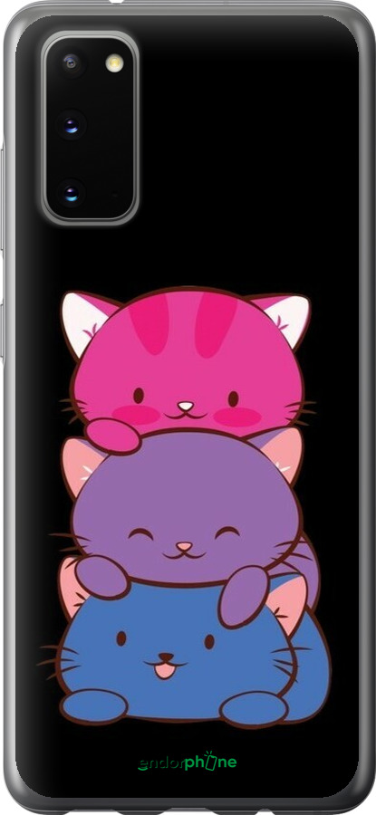 2D пластиковый чехол Милые кошки для Samsung Galaxy S20 - 6518t-1824 изображение 