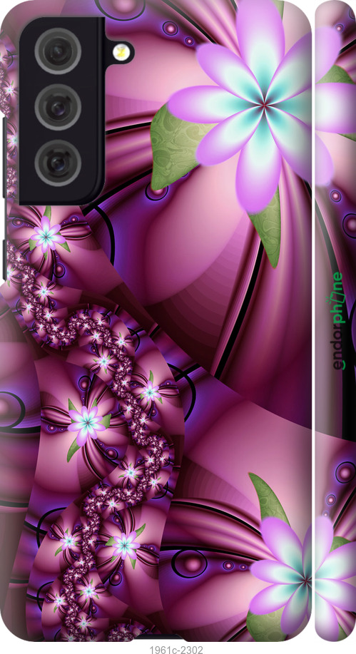 

3D пластиковий матовий чохол "Квіткова мозаїка" для Samsung Galaxy S21 FE, Рожевий