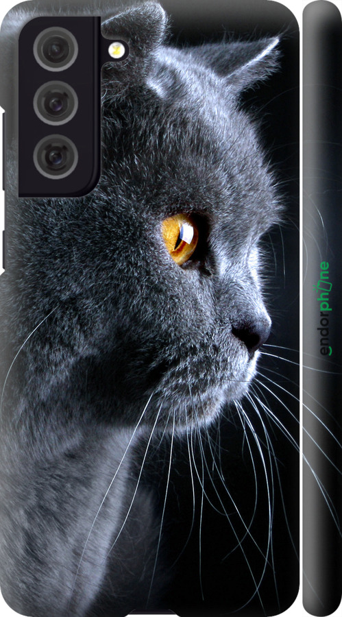 

3D пластиковий матовий чохол "Гарний кіт" для Samsung Galaxy S21 FE, Чорний