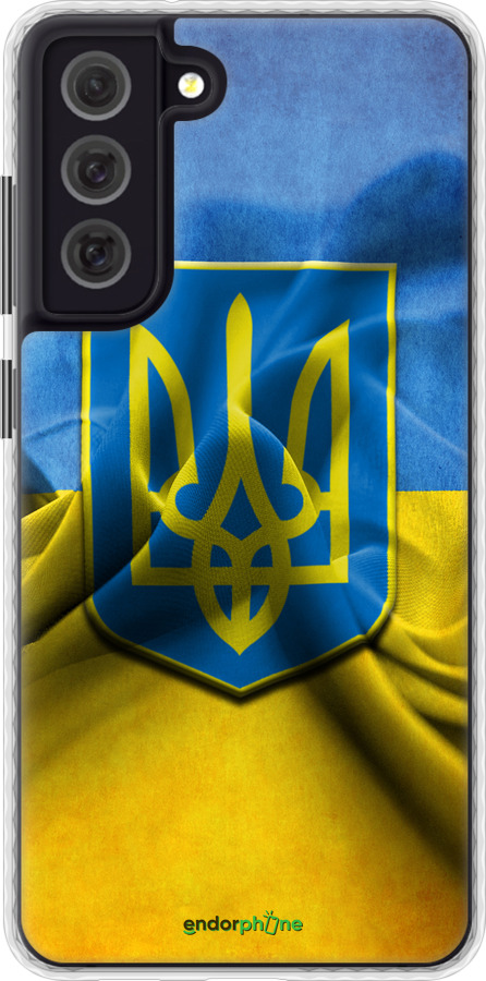 

Чохол Bumper чохол "Прапор та герб України" для Samsung Galaxy S21 FE, Блакитний